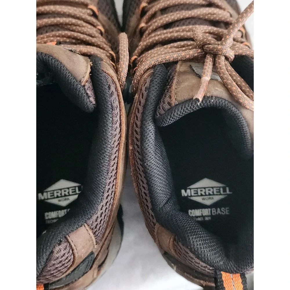 Merrell Work Moab 2 Mid Waterproof Espresso Leather Work Boots J31239 Mens 8.5 M